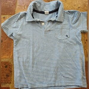 Janie and Jack Light Blue Striped Polo